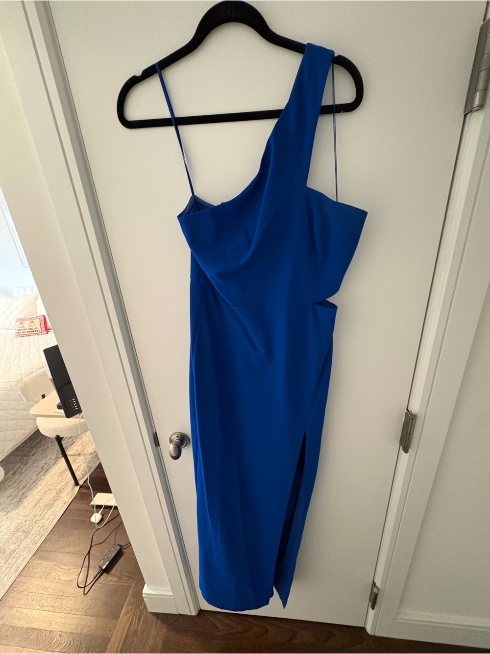 Aidan Mattox One-Shoulder Royal Blue Gown